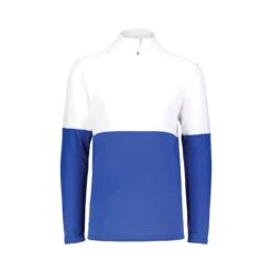 Holloway Youth Momentum Team Quarter-Zip Pullover (Q306222) -Qualityimprint Shop Q306222 royalwhite pullovers with logo 8