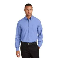 Port Authority® Long Sleeve Value Poplin Shirt (Q315311) 8 Port Authority® Long Sleeve Value Poplin Shirt (Q315311) -Qualityimprint Shop Q315311 LightBlue Dress Shirts with logo 1