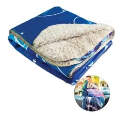 Extra Large Sherpa Lined Micro Mink Throw Blanket (Q331011)