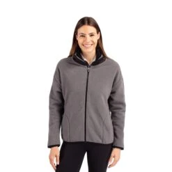 Cutter & Buck Cascade Eco Fleece Womens Full Zip Jacket (Q334332) -Qualityimprint Shop Q334332 elementalgreyblack jackets with logo 4 7ee1c092 8441 4b29 ad81 fa5b710f3e2b