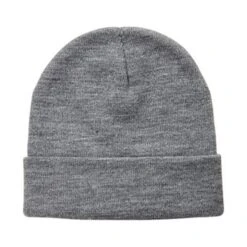 Farview Roll Up Cuff RPET Knit Beanie (Q336722) -Qualityimprint Shop Q336722 dark gray beanie with logo 3
