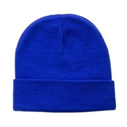 Farview Roll Up Cuff RPET Knit Beanie (Q336722) -Qualityimprint Shop Q336722 royal blue beanie with logo 4