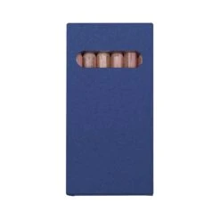 JORNIKOLOR Six Color Wooden Pencil Set In Box (Q359222) -Qualityimprint Shop Q359222 blue colored pencils with logo 6
