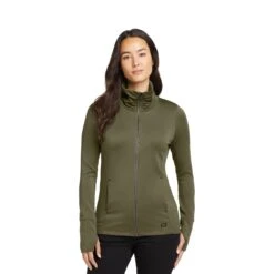 OGIO® ENDURANCE Ladies Modern Performance Jacket (Q360722) -Qualityimprint Shop Q360722 deep olive jackets with logo 4