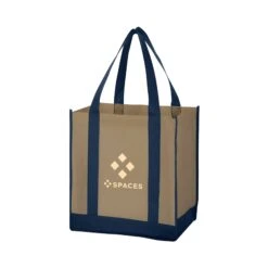 Two-Tone Non-Woven Shopper Tote Bags (12" W X 13" H X 8" D) (Q369311)