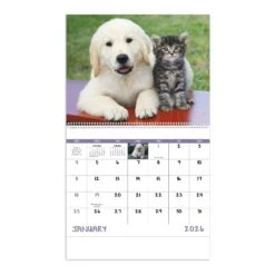 Puppies & Kittens - Spiral (Q369811) -Qualityimprint Shop Q369811 white month blank calendars withlogo 3