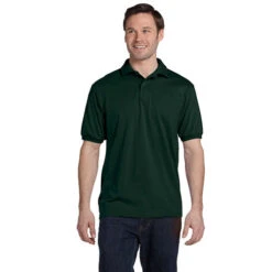Hanes 5.2 Oz. 50/50 ComfortBlend® EcoSmart® Jersey Knit Polo (Q375576) 20 Hanes 5.2 Oz. 50/50 ComfortBlend® EcoSmart® Jersey Knit Polo (Q375576) -Qualityimprint Shop Q375576 polo shirts deepforest