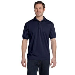 Hanes 5.2 Oz. 50/50 ComfortBlend® EcoSmart® Jersey Knit Polo (Q375576) 22 Hanes 5.2 Oz. 50/50 ComfortBlend® EcoSmart® Jersey Knit Polo (Q375576) -Qualityimprint Shop Q375576 polo shirts deeproyal
