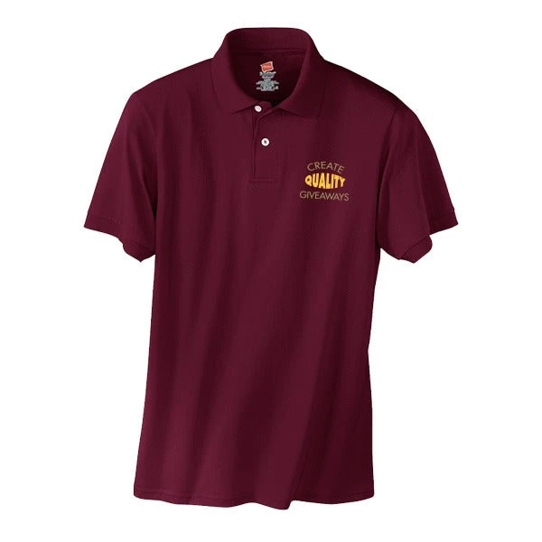 Hanes 5.2 Oz. 50/50 ComfortBlend® EcoSmart® Jersey Knit Polo (Q375576) 1 Hanes 5.2 Oz. 50/50 ComfortBlend® EcoSmart® Jersey Knit Polo (Q375576)