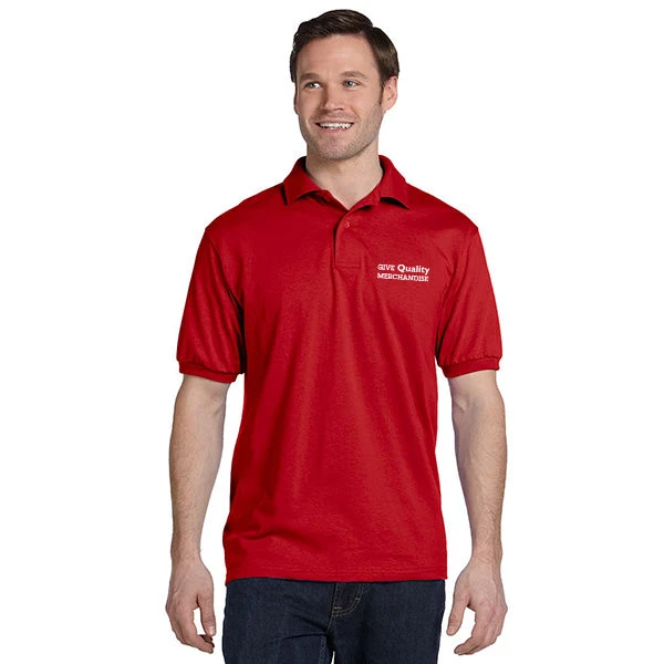 Hanes 5.2 Oz. 50/50 ComfortBlend® EcoSmart® Jersey Knit Polo (Q375576) 2 Hanes 5.2 Oz. 50/50 ComfortBlend® EcoSmart® Jersey Knit Polo (Q375576) - Image 2