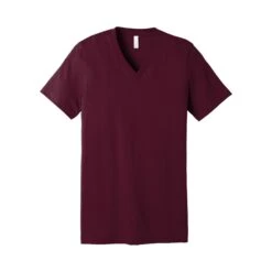 BELLA+CANVAS ® Unisex Jersey Short Sleeve V-Neck Tee (Q377922) -Qualityimprint Shop Q377922 maroon v neck t shirts with logo 9