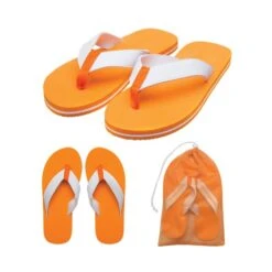 Deluxe Flip Flops (Q378811) -Qualityimprint Shop Q378811 orange flip flops with logo 3