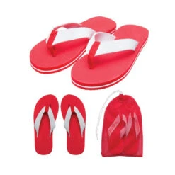 Deluxe Flip Flops (Q378811) -Qualityimprint Shop Q378811 red flip flops with logo 4
