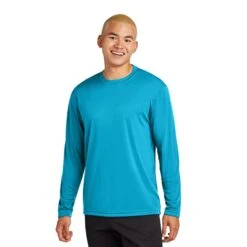 Sport-Tek® Long Sleeve PosiCharge® Competitor™ Tee (Q383465) -Qualityimprint Shop Q383465 AtomicBlue T shirts with logo 1