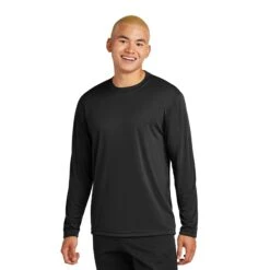 Sport-Tek® Long Sleeve PosiCharge® Competitor™ Tee (Q383465) -Qualityimprint Shop Q383465 Black T shirts with logo 1