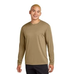 Sport-Tek® Long Sleeve PosiCharge® Competitor™ Tee (Q383465) -Qualityimprint Shop Q383465 CoyoteBrown T shirts with logo 1