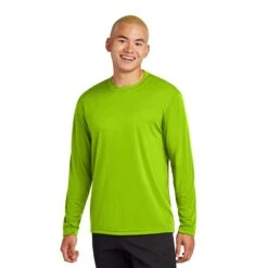 Sport-Tek® Long Sleeve PosiCharge® Competitor™ Tee (Q383465) -Qualityimprint Shop Q383465 LimeShock T shirts with logo 1