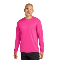 Sport-Tek® Long Sleeve PosiCharge® Competitor™ Tee (Q383465) -Qualityimprint Shop Q383465 NeonPink T shirts with logo 1