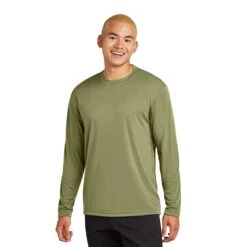 Sport-Tek® Long Sleeve PosiCharge® Competitor™ Tee (Q383465) -Qualityimprint Shop Q383465 OliveDrabGreen T shirts with logo 1