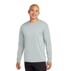 Sport-Tek® Long Sleeve PosiCharge® Competitor™ Tee (Q383465) -Qualityimprint Shop Q383465 Silver T shirts with logo 1