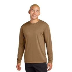 Sport-Tek® Long Sleeve PosiCharge® Competitor™ Tee (Q383465) -Qualityimprint Shop Q383465 WoodlandBrown T shirts with logo 1