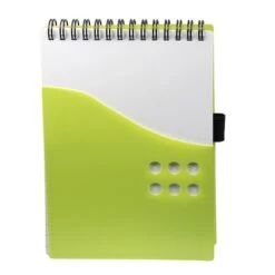 Pp Two Tone Dot Jotters (Q386811) -Qualityimprint Shop Q386811 lime green jotters with logo 4