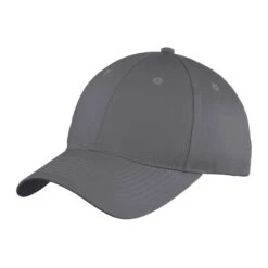 Port & Company® Cotton Twill Youth Six-Panel Unstructured Caps (Q400311) -Qualityimprint Shop Q400311 Charcoal Caps with logo 1