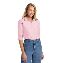 Brooks Brothers® Women's Casual Oxford Cloth Shirt (Q409722) -Qualityimprint Shop Q409722 SoftPink Dress Shirts with logo 1