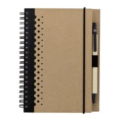 Junior Notebook & Pen Set (Q42235) -Qualityimprint Shop Q42235 black blank notebooks withlogo 4