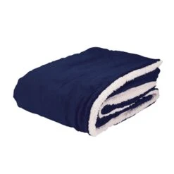 Micro Mink Sherpa Blanket (Q432311) -Qualityimprint Shop Q432311 navy blank blankets withlogo 5
