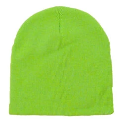 Short Knit Beanies (Q438911) -Qualityimprint Shop Q438911 neon green beanies with logo 2