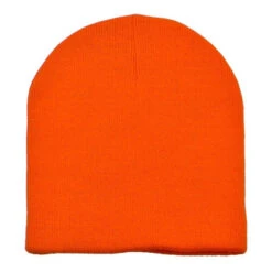 Short Knit Beanies (Q438911) -Qualityimprint Shop Q438911 neon orange beanies with logo 7