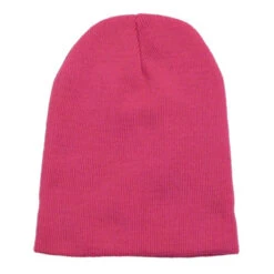 Short Knit Beanies (Q438911) -Qualityimprint Shop Q438911 tropical pink beanies with logo 5