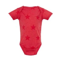 Code Five Infant Star Print Bodysuit (Q442332) -Qualityimprint Shop Q442332 redheatherstar onesies with logo 6