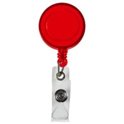 Round Retractable Badge Reel (30” CORD) (Q44337) -Qualityimprint Shop Q44337 red badges with logo 5