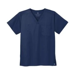 Wink® Unisex WorkFlex Chest Pocket V-Neck Top (Q448222) -Qualityimprint Shop Q448222 navy scrubs and la coats with logo 4