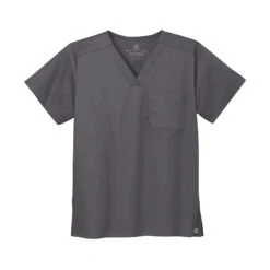 Wink® Unisex WorkFlex Chest Pocket V-Neck Top (Q448222) -Qualityimprint Shop Q448222 pewter scrubs and la coats with logo 5