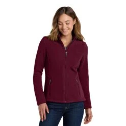Port Authority® Ladies Value Fleece Jacket (Q483465) -Qualityimprint Shop Q483465 Maroon Jackets with logo 1