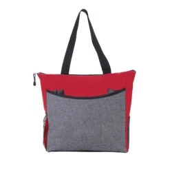 Atchison® Two-Tone TranSport It Tote (Q484332) -Qualityimprint Shop Q484332 red tote bags with logo 5