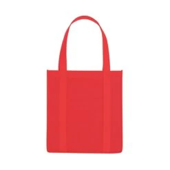 Recyclable Non-Woven Avenue Shopper Tote Bags (Q488311) -Qualityimprint Shop Q488311 red totebags with logo 4