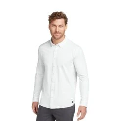 OGIO® Code Stretch Long Sleeve Button-Up Shirt (Q489722) -Qualityimprint Shop Q489722 white dress shirts with logo 3