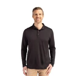 Cutter & Buck Coastline Epic Comfort Mens Long Sleeve Polo (Q504332) -Qualityimprint Shop Q50433 black long sleeve t shirts with logo 4