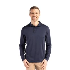 Cutter & Buck Coastline Epic Comfort Mens Long Sleeve Polo (Q504332) -Qualityimprint Shop Q50433 navyblue long sleeve t shirts with logo 6