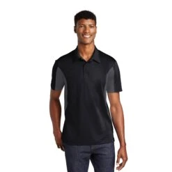 Sport-Tek® Side Blocked Micropique Sport-Wick® Polo Shirt (Q505311) -Qualityimprint Shop Q505311 BlackIronGry Polo Shirts with logo 1
