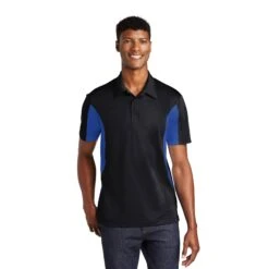 Sport-Tek® Side Blocked Micropique Sport-Wick® Polo Shirt (Q505311) -Qualityimprint Shop Q505311 BlackTrRoyal Polo Shirts with logo 1