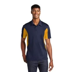 Sport-Tek® Side Blocked Micropique Sport-Wick® Polo Shirt (Q505311) -Qualityimprint Shop Q505311 TrueNavyGold Polo Shirts with logo 1
