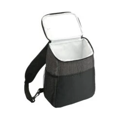 Grid Sling 12 Can Cooler (Q535622) -Qualityimprint Shop Q535622 black cooler bags with logo 4