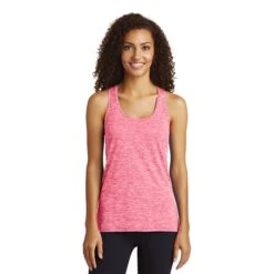 Sport-Tek® Ladies PosiCharge® Electric Heather Racerback Tank (Q539922) -Qualityimprint Shop Q539922 blank racerback top with logo 4