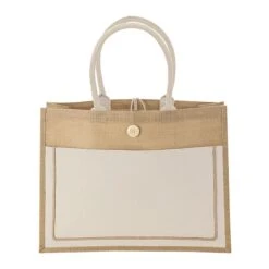 Natural Jute Tote (Q552311) -Qualityimprint Shop Q552311 natural blank totebags withlogo 3