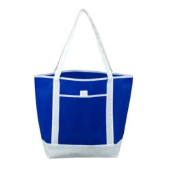 Travel Boat Tote Bag (Q583611) -Qualityimprint Shop Q583611 blue tote bags with logo 2